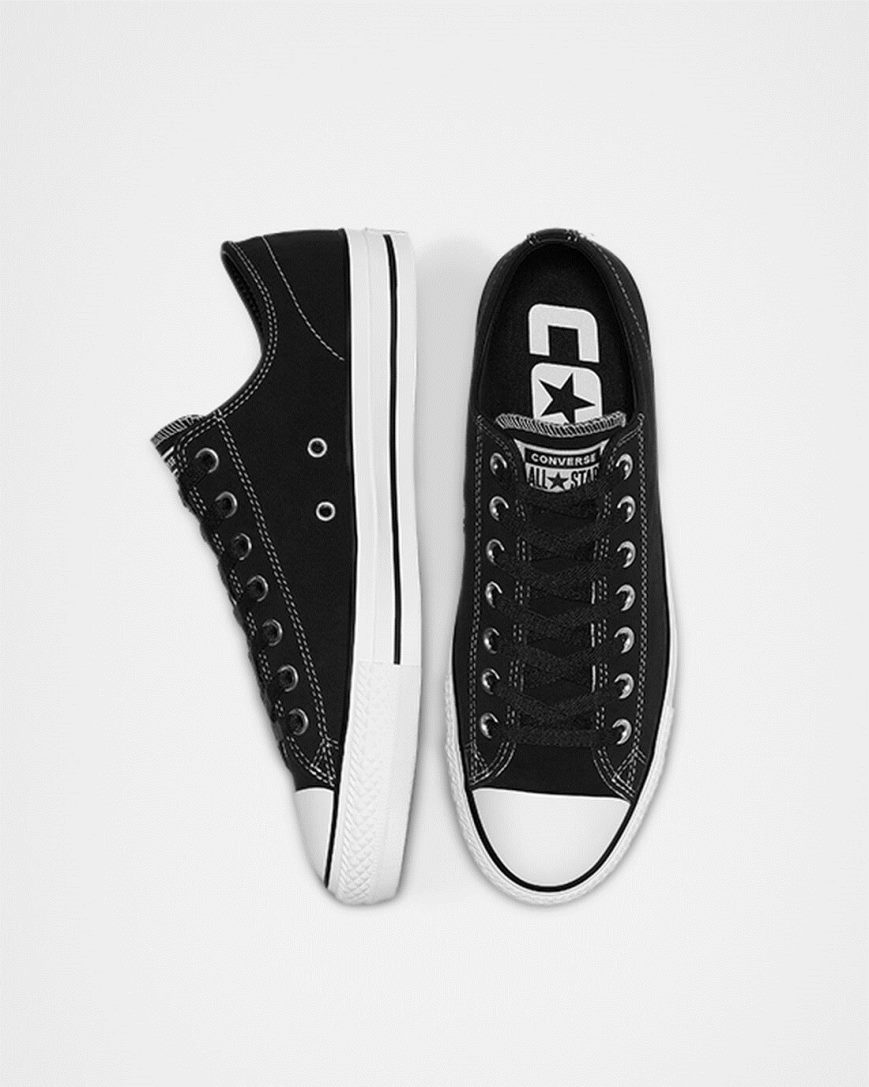 Men's Converse CONS Chuck Taylor All Star Pro Suede Skate Shoes Black / White | AU 49C08D